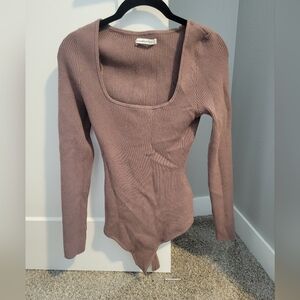 Abercrombie Ribbed Long Sleeve Bodysuit